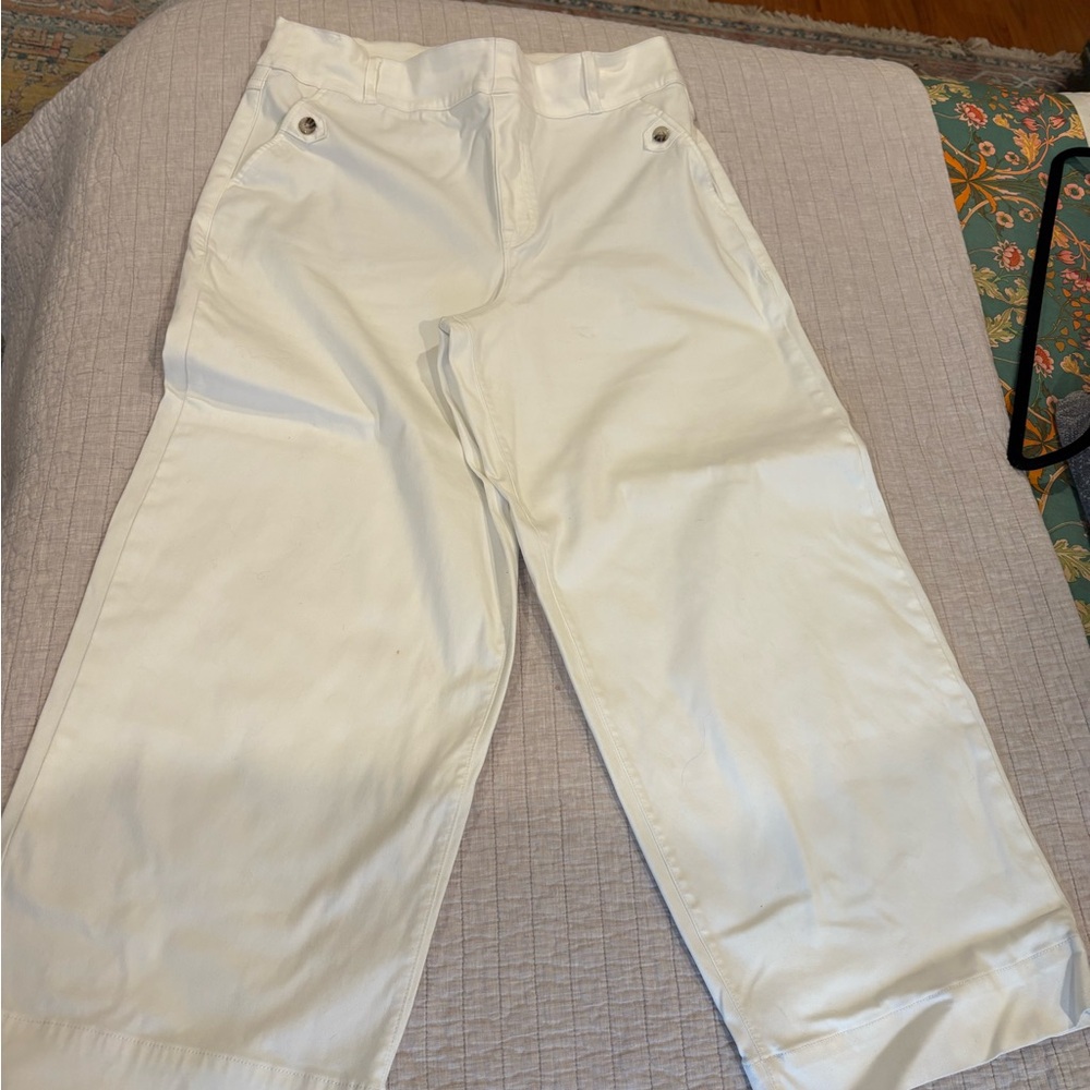 SPANX Stretch Twill Cropped Wide Leg SZ 1X